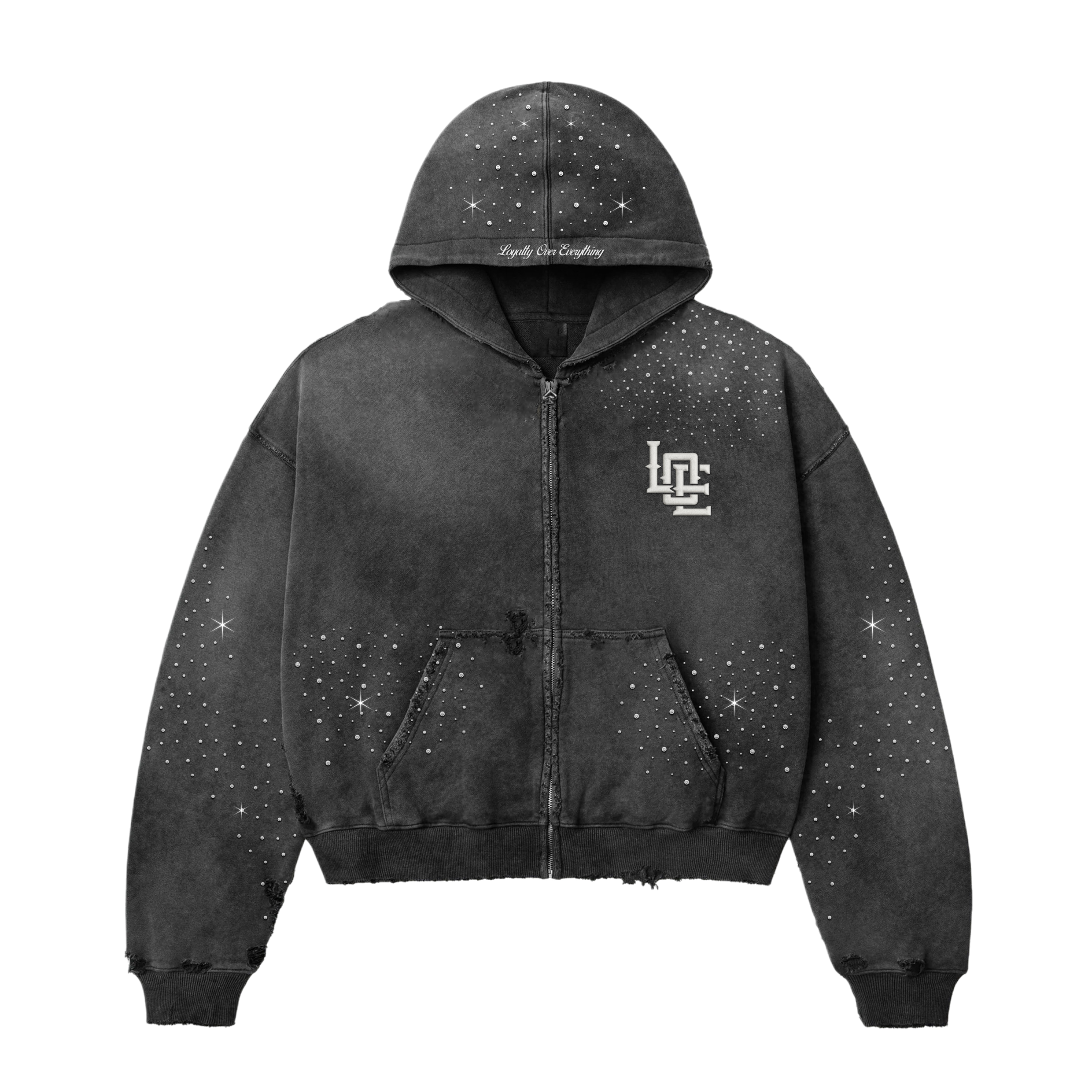 LOE Zip-Up Hoodie (Black)
